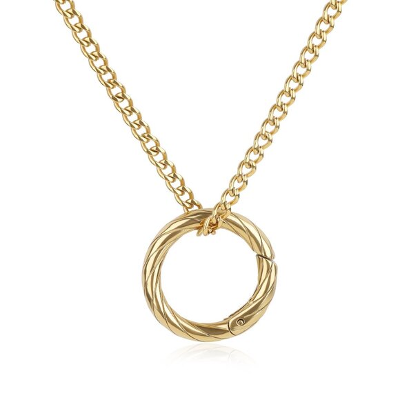 Stainless Steel Ring Holder Necklace Elegant Minimal Chic Wedding Keeper